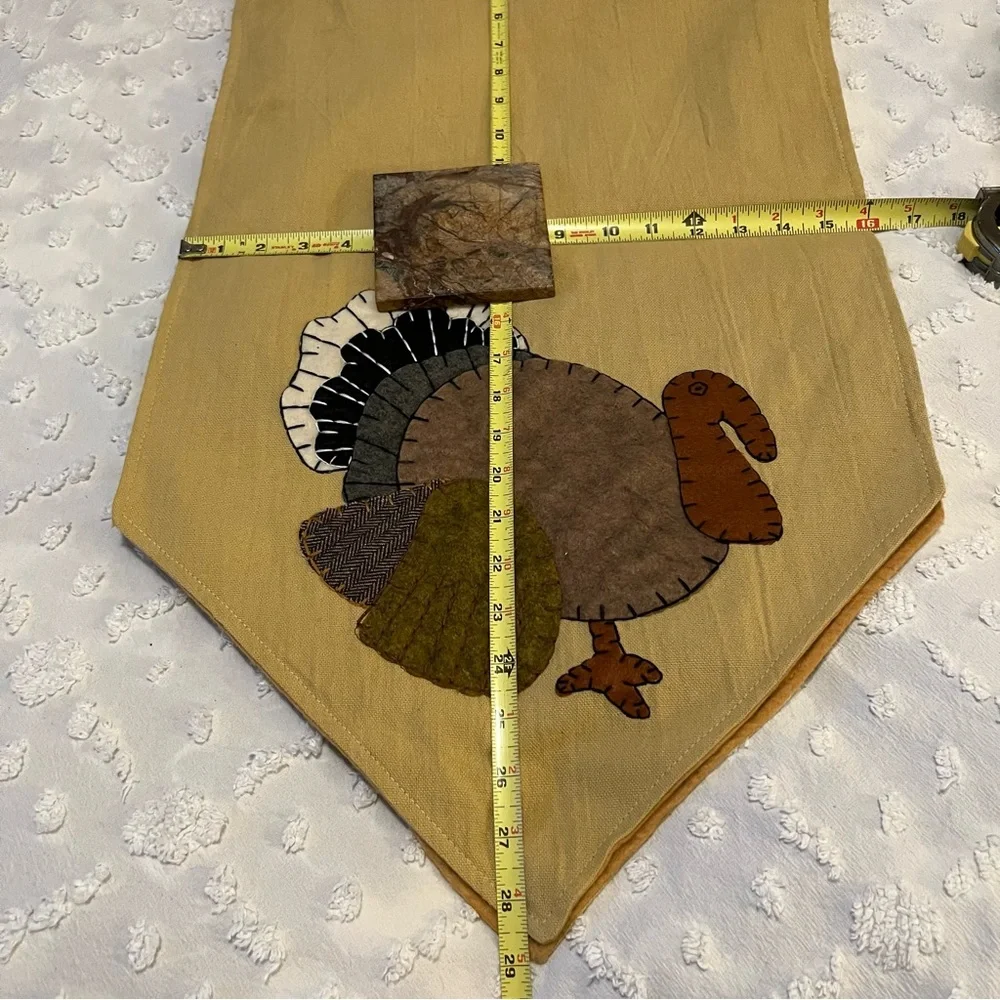 Thanksgiving Pumpkin Themed Dishtowels Turkey Appliqués Table Runner Bundle